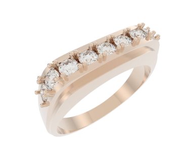 Nişan yüzüğü beyaz arkaplanda izole edildi