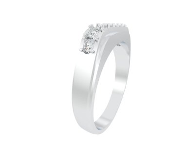 Nişan yüzüğü beyaz arkaplanda izole edildi