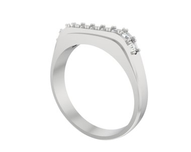 Nişan yüzüğü beyaz arkaplanda izole edildi