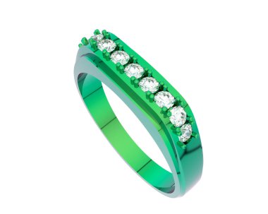 Nişan yüzüğü beyaz arkaplanda izole edildi