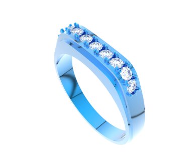 Nişan yüzüğü beyaz arkaplanda izole edildi