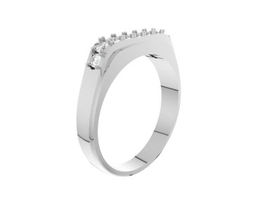 Nişan yüzüğü beyaz arkaplanda izole edildi