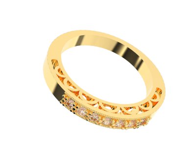 Nişan yüzüğü beyaz arkaplanda izole edildi