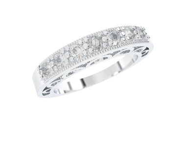 Nişan yüzüğü beyaz arkaplanda izole edildi