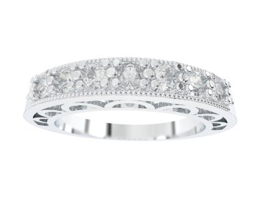 Nişan yüzüğü beyaz arkaplanda izole edildi