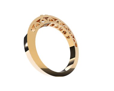 Nişan yüzüğü beyaz arkaplanda izole edildi