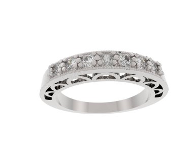 Nişan yüzüğü beyaz arkaplanda izole edildi