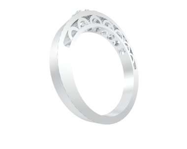 Nişan yüzüğü beyaz arkaplanda izole edildi