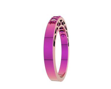 Lüks kadın yüzüğü beyaz arka planda izole edilmiş, 3D görüntüleme - illüstrasyon