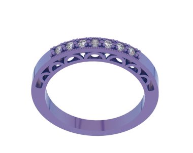 Lüks kadın yüzüğü beyaz arka planda izole edilmiş, 3D görüntüleme - illüstrasyon