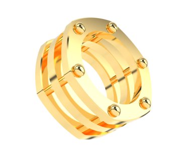 Lüks kadın yüzüğü beyaz arka planda izole edilmiş, 3D görüntüleme - illüstrasyon