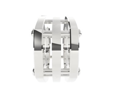 Lüks kadın yüzüğü beyaz arka planda izole edilmiş, 3D görüntüleme - illüstrasyon