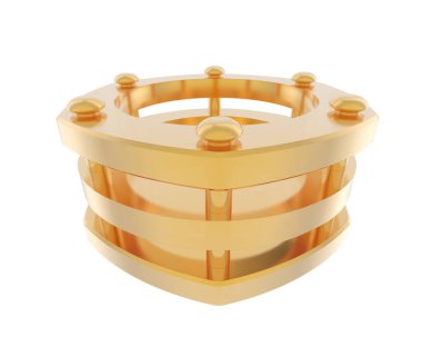 Lüks kadın yüzüğü beyaz arka planda izole edilmiş, 3D görüntüleme - illüstrasyon