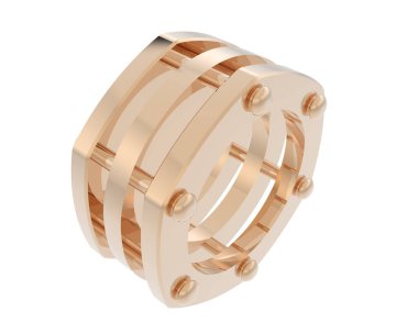 Lüks kadın yüzüğü beyaz arka planda izole edilmiş, 3D görüntüleme - illüstrasyon