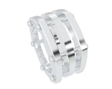 Lüks kadın yüzüğü beyaz arka planda izole edilmiş, 3D görüntüleme - illüstrasyon