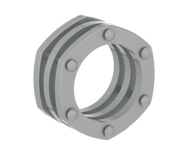 Lüks kadın yüzüğü beyaz arka planda izole edilmiş, 3D görüntüleme - illüstrasyon