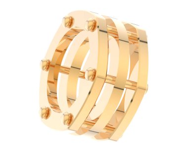 Lüks kadın yüzüğü beyaz arka planda izole edilmiş, 3D görüntüleme - illüstrasyon