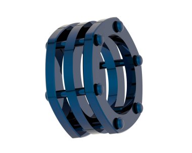 Lüks kadın yüzüğü beyaz arka planda izole edilmiş, 3D görüntüleme - illüstrasyon