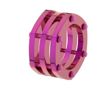 Lüks kadın yüzüğü beyaz arka planda izole edilmiş, 3D görüntüleme - illüstrasyon