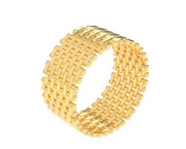 Lüks kadın yüzüğü beyaz arka planda izole edilmiş, 3D görüntüleme - illüstrasyon