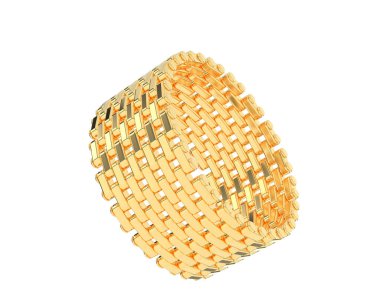 Lüks kadın yüzüğü beyaz arka planda izole edilmiş, 3D görüntüleme - illüstrasyon