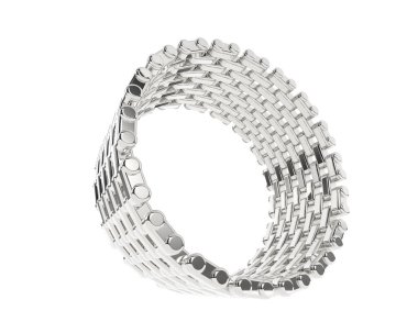 Lüks kadın yüzüğü beyaz arka planda izole edilmiş, 3D görüntüleme - illüstrasyon