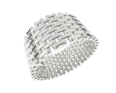 Lüks kadın yüzüğü beyaz arka planda izole edilmiş, 3D görüntüleme - illüstrasyon