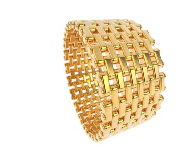 Lüks kadın yüzüğü beyaz arka planda izole edilmiş, 3D görüntüleme - illüstrasyon