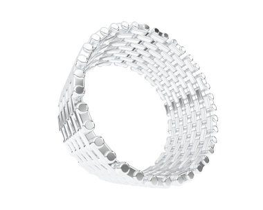 Lüks kadın yüzüğü beyaz arka planda izole edilmiş, 3D görüntüleme - illüstrasyon