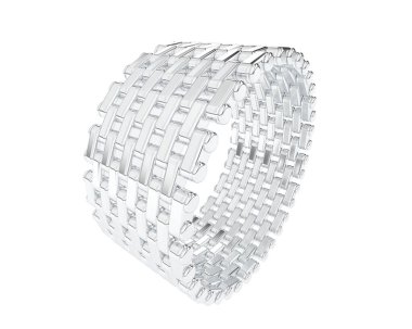 Lüks kadın yüzüğü beyaz arka planda izole edilmiş, 3D görüntüleme - illüstrasyon