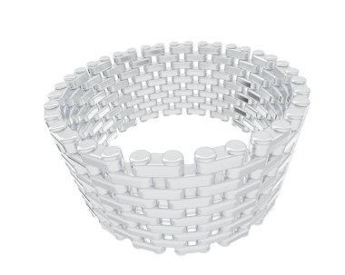 Lüks kadın yüzüğü beyaz arka planda izole edilmiş, 3D görüntüleme - illüstrasyon