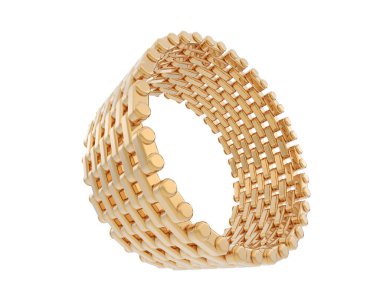 Lüks kadın yüzüğü beyaz arka planda izole edilmiş, 3D görüntüleme - illüstrasyon