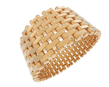 Lüks kadın yüzüğü beyaz arka planda izole edilmiş, 3D görüntüleme - illüstrasyon