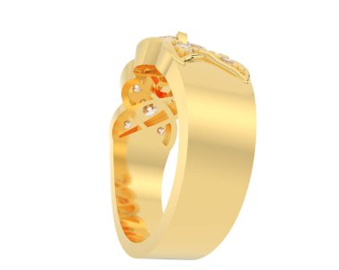 Lüks kadın yüzüğü beyaz arka planda izole edilmiş, 3D görüntüleme - illüstrasyon