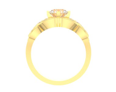 Lüks kadın yüzüğü beyaz arka planda izole edilmiş, 3D görüntüleme - illüstrasyon