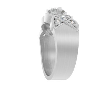 Lüks kadın yüzüğü beyaz arka planda izole edilmiş, 3D görüntüleme - illüstrasyon