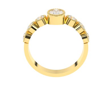 Lüks kadın yüzüğü beyaz arka planda izole edilmiş, 3D görüntüleme - illüstrasyon