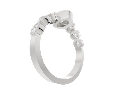 Lüks kadın yüzüğü beyaz arka planda izole edilmiş, 3D görüntüleme - illüstrasyon