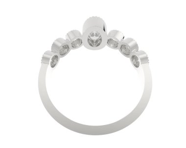 Lüks kadın yüzüğü beyaz arka planda izole edilmiş, 3D görüntüleme - illüstrasyon