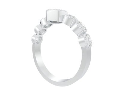 Lüks kadın yüzüğü beyaz arka planda izole edilmiş, 3D görüntüleme - illüstrasyon