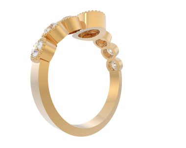 Lüks kadın yüzüğü beyaz arka planda izole edilmiş, 3D görüntüleme - illüstrasyon