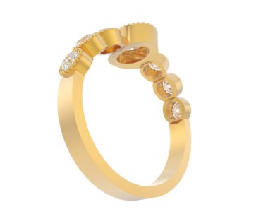 Lüks kadın yüzüğü beyaz arka planda izole edilmiş, 3D görüntüleme - illüstrasyon