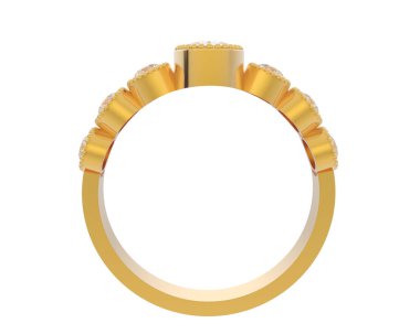 Lüks kadın yüzüğü beyaz arka planda izole edilmiş, 3D görüntüleme - illüstrasyon