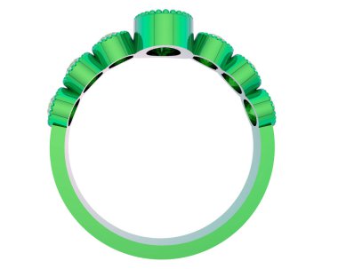 Lüks kadın yüzüğü beyaz arka planda izole edilmiş, 3D görüntüleme - illüstrasyon