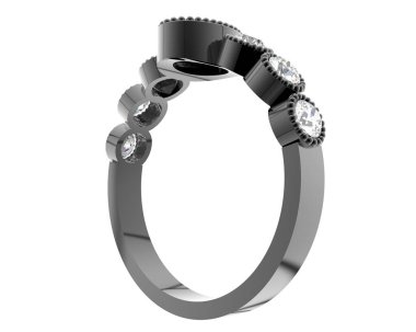 Lüks kadın yüzüğü beyaz arka planda izole edilmiş, 3D görüntüleme - illüstrasyon