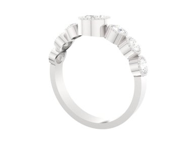 Lüks kadın yüzüğü beyaz arka planda izole edilmiş, 3D görüntüleme - illüstrasyon