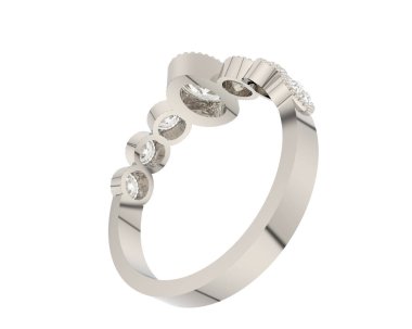 Lüks kadın yüzüğü beyaz arka planda izole edilmiş, 3D görüntüleme - illüstrasyon