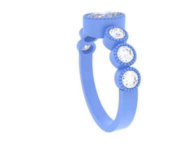 Lüks kadın yüzüğü beyaz arka planda izole edilmiş, 3D görüntüleme - illüstrasyon