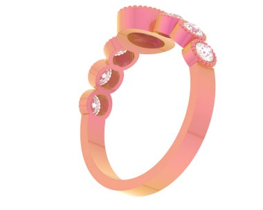 Lüks kadın yüzüğü beyaz arka planda izole edilmiş, 3D görüntüleme - illüstrasyon