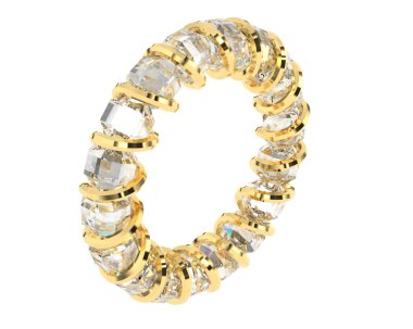 Lüks kadın yüzüğü beyaz arka planda izole edilmiş, 3D görüntüleme - illüstrasyon